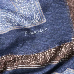 Blue Wool And Silk Stole Alternate Checks