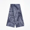Blue Wool Stole - Paisley Pattern