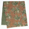 Brown And Green Wool And Silk Scarf