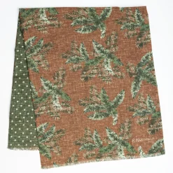 Brown And Green Wool And Silk Scarf