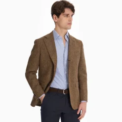 Brown Jacket With Lining Crafted By Pattern 1950 Archive Collection