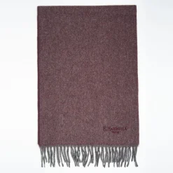 Burgundy And Grey Double-Faced Cashmere Scarf