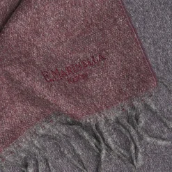 Burgundy And Grey Double-Faced Cashmere Scarf