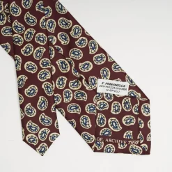 Burgundy Archivio Collection Silk Tie 1938_04