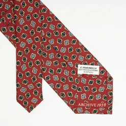 Burgundy Archivio Collection Silk Tie 1959_02