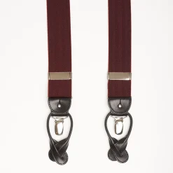 Burgundy Braces - Herringbone Pattern