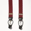 Burgundy Braces With Small Geometric Design