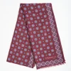 Burgundy Double Patterned Wool And Silk Scarf