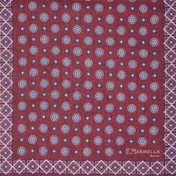 Burgundy Double Patterned Wool And Silk Scarf