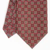 Burgundy Extra Long Sartorial Silk Tie - Flower Pattern