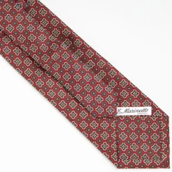 Burgundy Extra Long Sartorial Silk Tie - Flower Pattern