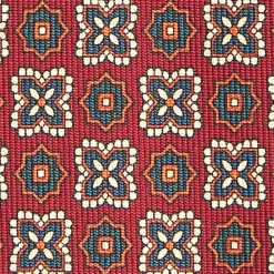 Burgundy Extra Long Sartorial Silk Tie - Flower Pattern