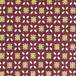 Burgundy Extra Long Sartorial Silk Tie Small Flower Pattern