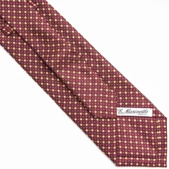 Burgundy Extra Long Tie With Small Designs