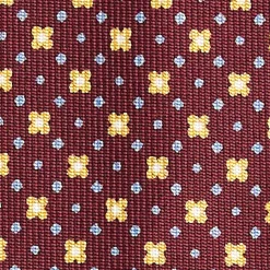 Burgundy Extra Long Tie With Small Designs