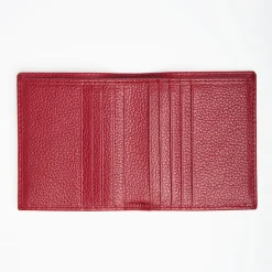 Burgundy Hammered Leather Small Wallet
