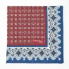 Burgundy Hand-Printed Silk Pocket Square Large Flower Pattern