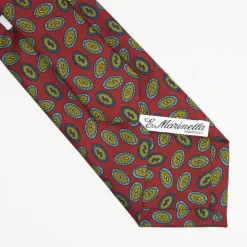 Burgundy Heritage Retro Collection Silk Tie - Large Geometric Pattern