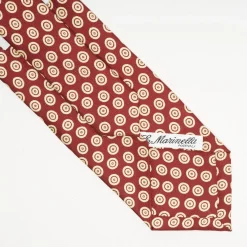 Burgundy Heritage Silk Tie - Large Geometric Pattern