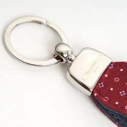 Burgundy Keyfob In Silk And Leather