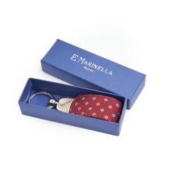 Burgundy Keyfob In Silk And Leather