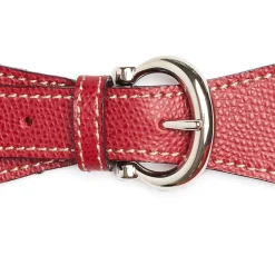 Burgundy Leather Scarf-Buckle