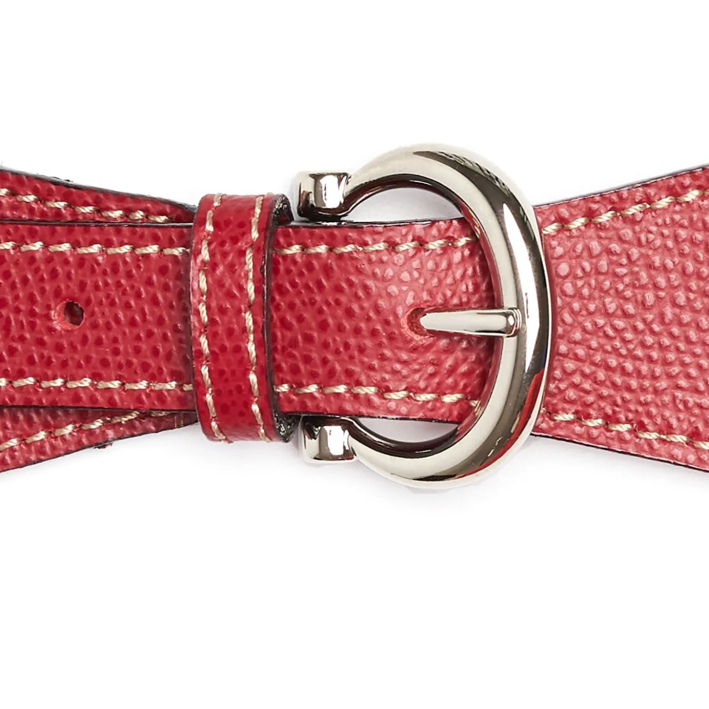 Burgundy Leather Scarf-Buckle