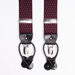 Burgundy Polka Dot Pattern Braces