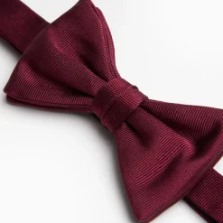Burgundy Pre-Knotted Silk Bowtie - Solid Color