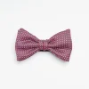 Burgundy Pre-Knotted Silk Bowtie- Small Geometric Pattern
