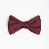 Burgundy Pre-Knotted Silk Satin Bowtie - Solid Color
