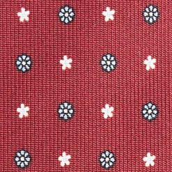 Burgundy Sartorial Classic Silk Tie Small Flower Pattern