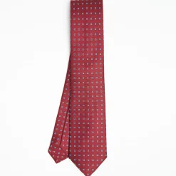 Burgundy Sartorial Classic Silk Tie Small Flower Pattern