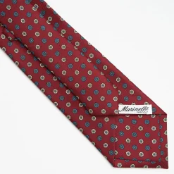 Burgundy Sartorial Classic Silk Tie Large Flower Pattern