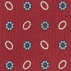 Burgundy Sartorial Classic Silk Tie Small Flower Pattern
