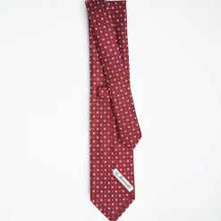 Burgundy Sartorial Classic Silk Tie - Small Flower Pattern
