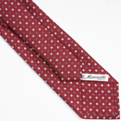 Burgundy Sartorial Classic Silk Tie - Small Flower Pattern