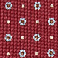 Burgundy Sartorial Classic Silk Tie Small Flower Pattern