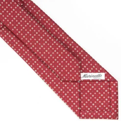 Burgundy Sartorial Classic Silk Tie - Small Flower Designs