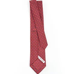 Burgundy Sartorial Classic Silk Tie - Small Flower Designs
