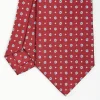Burgundy Sartorial Classic Silk Tie - Small Flower Pattern