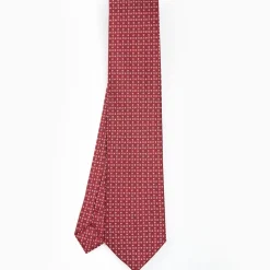 Burgundy Sartorial Classic Silk Tie - Small Flower Designs