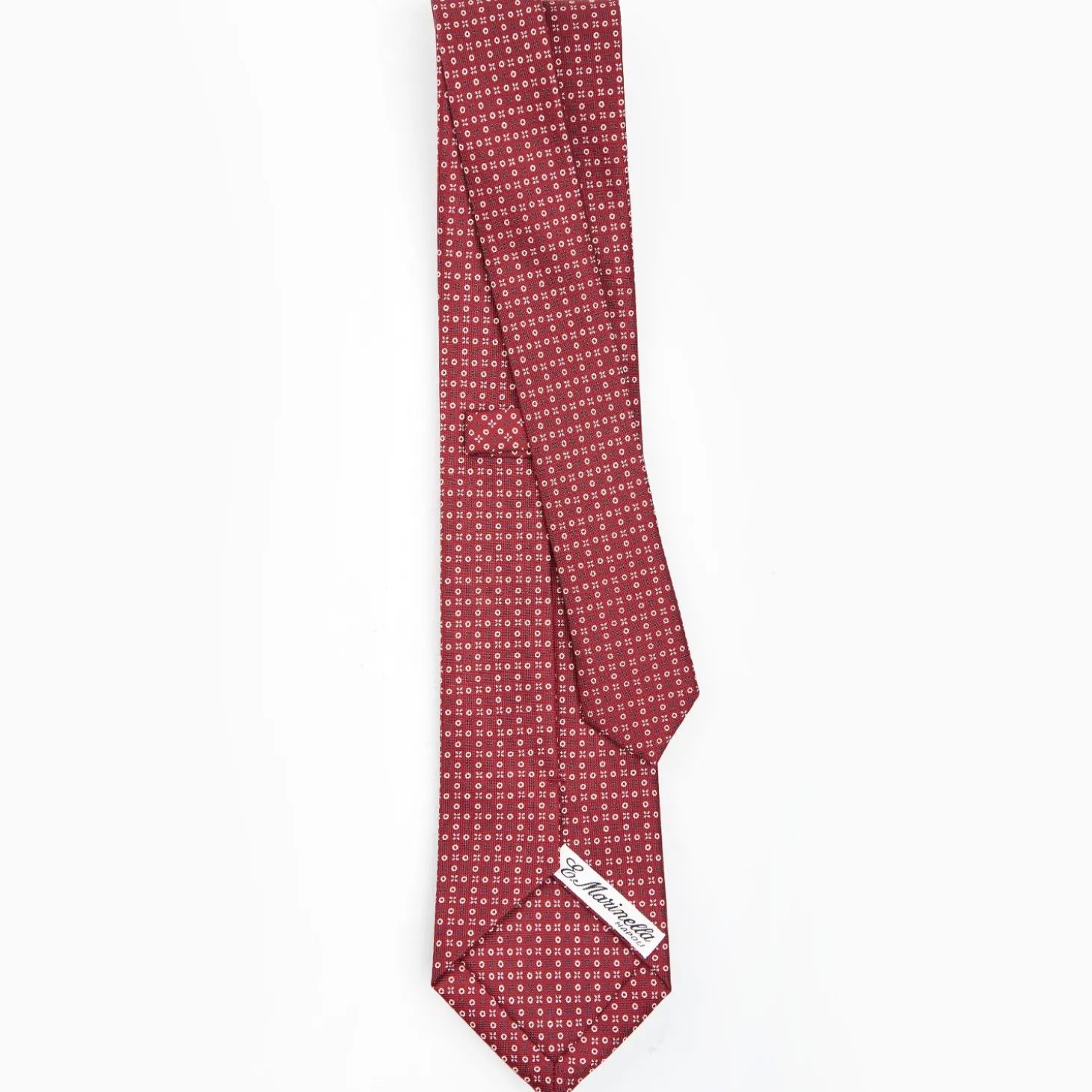 Burgundy Sartorial Classic Silk Tie - Small Flower Designs