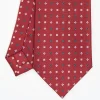 Burgundy Sartorial Classic Silk Tie - Small Flower Pattern