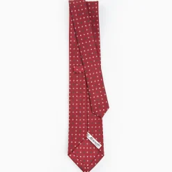 Burgundy Sartorial Classic Silk Tie - Small Flower Pattern