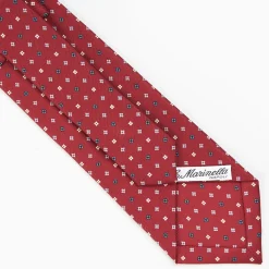 Burgundy Sartorial Classic Silk Tie - Small Flower Pattern