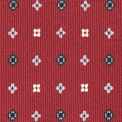 Burgundy Sartorial Classic Silk Tie - Small Flower Pattern