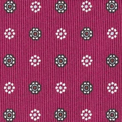 Burgundy Sartorial Classic Silk Tie - Small Flower Pattern