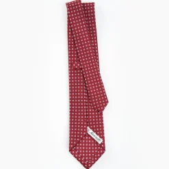 Burgundy Sartorial Classic Tie - Small Flower Pattern