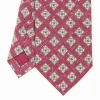 Burgundy Sartorial Cotton And Silk Tie - Large Flower Pattern